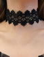 Fashion Black Cutout Lace Necklace