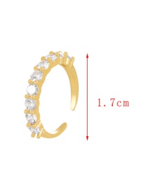 Fashion White-2 Bronze Zircon Geometric Open Ring