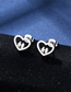 Fashion Silver Titanium Steel Heart Geometric Necklace