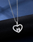 Fashion Silver Titanium Steel Heart Geometric Necklace