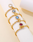 Fashion 3# Titanium Diamond Round Stud Earrings Bracelet Necklace Set