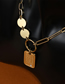 Fashion Gold Color Titanium Alphabet Tag Necklace