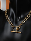 Fashion Gold Color Stainless Steel Ot Buckle Chain Necklace