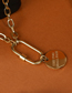 Fashion Gold Color Titanium Steel Alphabet Medal Chain Necklace