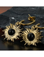 Fashion Gold Color Stainless Steel Sunflower Stud Earrings