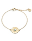 Fashion Gold Color Stainless Steel Flat Mouth Chain Round Brand Bracelet