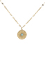 Fashion Gold Color Stainless Steel Flat Mouth Chain Round Brand Necklace
