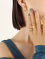 Fashion Gold Earrings Titanium Steel Gold Plated Geometric C-shaped Pearl Stud Earrings