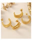 Fashion Gold Double Twist Earrings Titanium Steel Gold Plated C Shape Stud Earrings