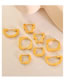 Fashion Gold Small Half Circle Earrings Titanium Steel Geometric Irregular Small Semicircle Stud Earrings