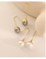 Fashion Steel White Pearl Earrings Titanium Gold Plated Imitation Pearl Stud Earrings