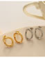 Fashion Gold Earrings Titanium Gold Plated Geometric Embossed Stud Earrings