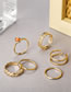 Fashion Gold 6-piece Set Alloy Geometric Chain Onyx Ring Set
