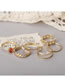 Fashion Silver Alloy Geometric Chain Onyx Ring Set
