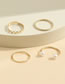 Fashion 3# Alloy Geometric Beaded Threaded Ring Set