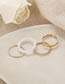 Fashion 2# Alloy Geometric Beaded Threaded Ring Set