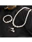 Fashion 2# Geometric Diamond Pearl Beaded Necklace Earrings Bracelet Set