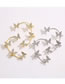 Fashion 5537403 Right Geometric Diamond Leaf Earrings