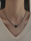 Fashion 2# Alloy Pearl Beaded Heart Double Layer Necklace