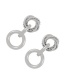 Fashion Silver Alloy Geometric Hoop Stud Earrings