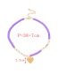 Fashion Purple Clay Shard Pearl Heart Pendant Necklace