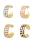 Fashion Pink Bronze Colorblock Drip Houndstooth Ring
