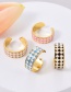 Fashion Black Bronze Colorblock Drip Houndstooth Ring
