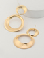 Fashion Gold Color Alloy Geometric Hoop Stud Earrings