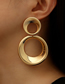 Fashion Gold Color Alloy Geometric Hoop Stud Earrings