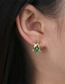 Fashion A Green Zirconium Turtle Copper Turtle Earrings With Diamonds