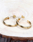 Fashion Gold Color Copper Gold Plated Hoop C-shaped Earrings