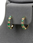 Fashion A Green Diamond Bronze Fancy Diamond Round Earrings