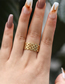 Fashion Gold Color Brass Gold Plated Strap Open Ring