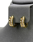 Fashion Gold Color Brass Inset Zirconium Geometric Earrings