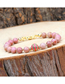 Fashion Pink Crystal Semiprecious Onyx Gold Beaded Bracelet