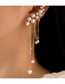 Fashion Gold Alloy Geometric Tassel Pearl Ear Cuff