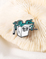Fashion White Alloy Chinese Character Brooch