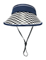 Fashion Beige Checkerboard Big Brim Top Hat