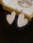 Fashion Gold Alloy Inlaid Zirconium Crystal Heart Earrings