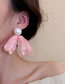 Fashion 6# Petal Streamer Alloy Mesh Petal Pearl Stud Earrings