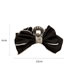 Fashion Black Fabric Diamond Floral Bow Grab Clip