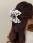 Fashion Black Fabric Diamond Floral Bow Grab Clip