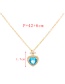 Fashion Gold-4 Bronze Zircon Round Pendant Necklace