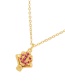 Fashion Gold-2 Bronze Zircon Geometric Pendant Necklace