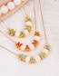Fashion Pink Bronze Zircon Pearl Drop Oil Letter Mama Necklace