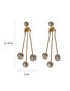 Fashion Gold Brass Diamond Tassel Drop Earrings