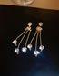 Fashion Gold Brass Diamond Tassel Drop Earrings