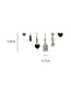 Fashion Silver Needle. 4 Piece Set Alloy Geometric Tag Heart Earring Set