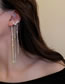 Fashion Silver - Right Ear (single) Brass Inset Zirconium Star Tassel Earrings