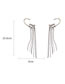 Fashion Silver - Right Ear (single) Brass Inset Zirconium Star Tassel Earrings